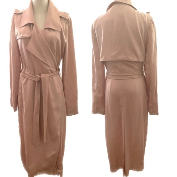 Badgley Mischka Jackets & Blazers - Badgley MISCHKA QUIET LUXURY ROSE ANGELINA WRAP COAT LONGLINE NORMCORE NWOT L